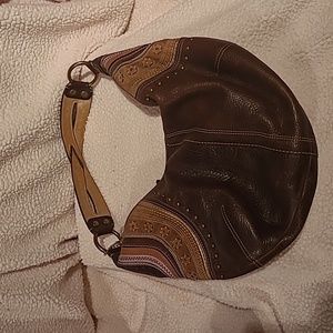 Coach Brown and Tan Leather Bag